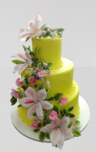 Yellow Cake with Flore's Waterfall