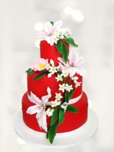 Red Cake with Flore's Waterfall